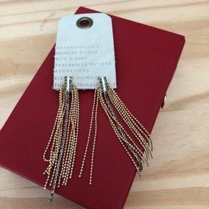 NWT Anthropologie crystal pearl tassels earrings
